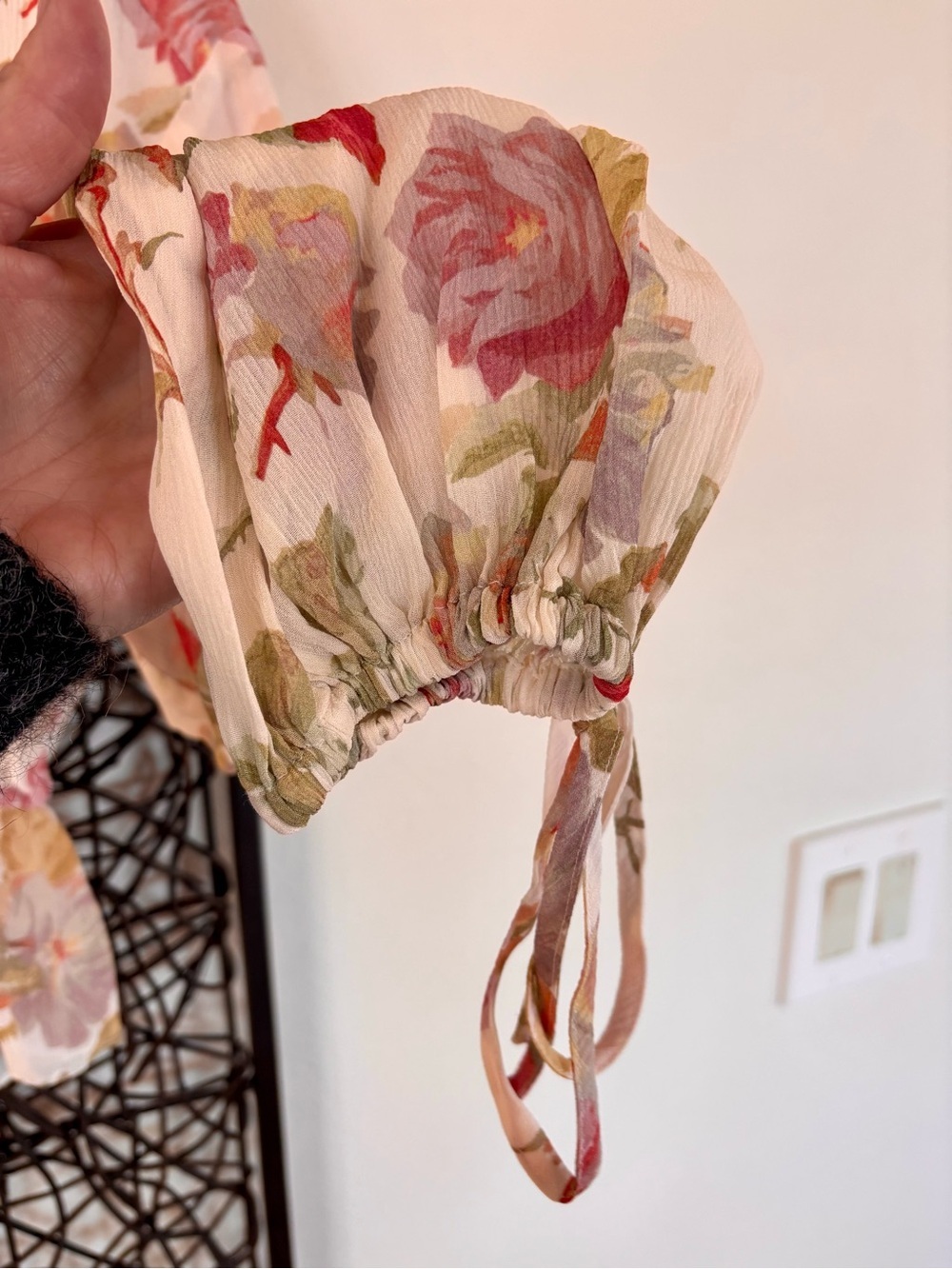 THE KOOPLES English Roses Floral Sheer Tie Front Silk Blouse NWT French Luxury - Picture 7 of 13